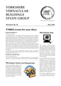 YORKSHIRE VERNACULAR BUILDINGS STUDY GROUP Website: http://www.yvbsg.org.uk/