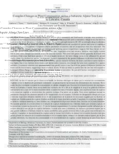 ARCTIC VOL. 68, NO. 4 (DECEMBERP. 500 – 512 http://dx.doi.orgarctic4528 Complex Changes in Plant Communities across a Subarctic Alpine Tree Line in Labrador, Canada