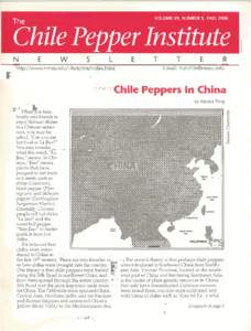 VOLUME VII, NUMBER 3, FALLThe Chile Pepper Institute