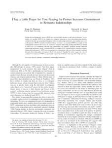 Behavior / Piperazines / Interpersonal relationships / Para-Fluorophenylpiperazine / Efficacy of prayer / Psychology of religion / Infidelity / Relationship counseling / Prayer / Human behavior / Spirituality / Marriage