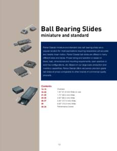 Ball Bearing Slides miniature and standard Parker Daedal miniature and standard size ball bearing slides are a popular solution for most applications requiring inexpensive yet accurate and reliable linear motion. Parker 