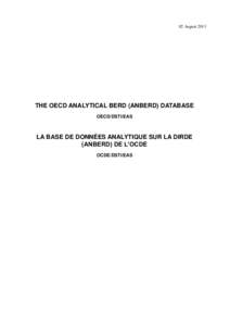 02 August[removed]THE OECD ANALYTICAL BERD (ANBERD) DATABASE OECD/DSTI/EAS  