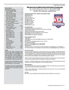 Football National Championship  Table of Contents Championship Game Notes...............................2 Grand View (Iowa) Information