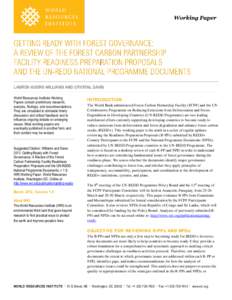 The first step for developing countries to access financing under the Readiness Mechanism of the World Bank Forest Carbon Partn