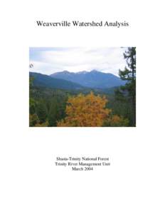 Weaverville Watershed Analysis - March 2004