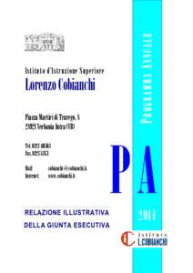 Lorenzo Cobianchi Piazza Martiri di Trarego, Verbania Intra (VB) PROGRAMMA ANNUALE