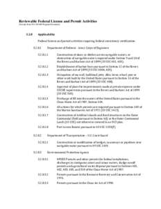 Reviewable Federal License and Permit Activities [Excerpt from 2011 DCMP Program Document[removed]Applicability