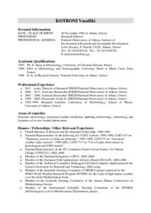 Oceanography / Weather forecasting / Thunderstorm / Kotroni / Climate / Journal of Applied Meteorology and Climatology / Atmospheric Research / American Meteorological Society / Journal of Geophysical Research / Atmospheric sciences / Meteorology / Air dispersion modeling