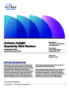 Axioma Insight Quarterly Risk Review Fourth Quarter 2012 Asia Pacific ex-Japan Edition  Melissa Brown