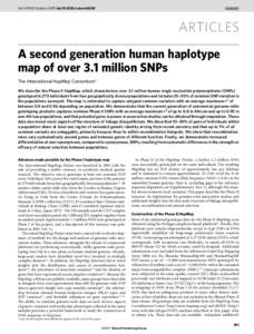 A second generation human haplotype map of over 3.1 million SNPs