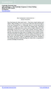 Cambridge University Press[removed]1 - The Cambridge Companion to Henry Fielding Edited by Claude Rawson