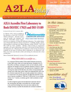 June[removed]Number 115 The Newsletter of the American Association for Laboratory Accreditation