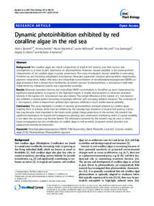 Photosynthesis / Plant physiology / Biological processes / Cellular respiration / Coralline algae / Porolithon / Photoinhibition / Algae / Photosynthetically active radiation / Red algae / Biology / Water