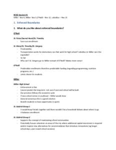 RCSD Session #1 Riffel - Nov 4, Miller- Nov 5,O’Neill – Nov 12, Leboldus – Nov[removed]Enforced Boundaries 1. What do you like about enforced boundaries? O’Neil