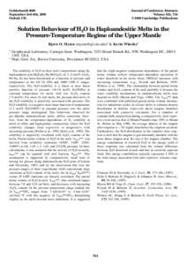 Physical quantities / Igneous rocks / Volcanology / Solutions / Magma / Solubility / Properties of water / Partial molar property / Molar volume / Chemistry / Petrology / Igneous petrology