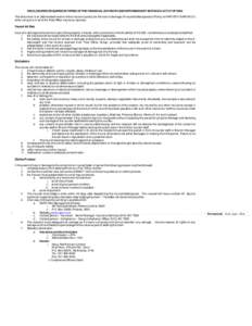 DISCLOSURES REQUIRED IN TERMS OF THE FINANCIAL ADVISORY AND INTERMEDIARY SERVICES ACT 37 OF 2002 This document is an abbreviated version of the insurance policy for the loss or damage of insured letters/parcels (Policy n