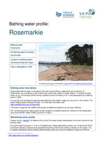 Bathing water profile:  Rosemarkie Bathing water: Rosemarkie EC bathing water ID number: