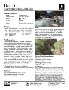 Dome  , Feather River Ranger District General Information