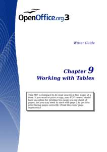 Writer Guide  9 Chapter Working with Tables