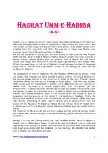 Microsoft Word - Hadrat Umm e Habiba.doc