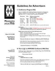 Museums and the Web 2006: Advertisers Guidelines