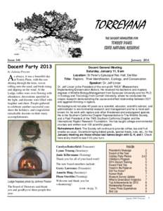 TORREYANA THE DOCENT NEWSLETTER FOR TORREY PINES STATE NATURAL RESERVE Issue 344