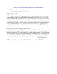 Southern Campaign American Revolution Pension Statements & Rosters Pension Application of Jesse Armstrong BLW t2000-100 Transcribed and annotated by C. Leon Harris State of Virginia, County of } King George, Sct }