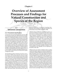 Chapter 4  Overview of Assessment Processes and Findings for Natural Communities and Species of the Region