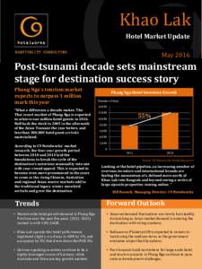 Khao Lak Hotel Market Update May 2016 Post-tsunami decade sets mainstream stage for destination success story