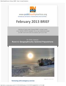 Public Health Practices February BRIEF - Rural + Isolated Populations