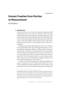 Human Freedom from Pericles to Measurement