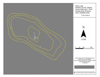 Henry Lake Steuben County, Indiana Survey Date:July 7, 2010 Surface Area: 20 Acres HUC: [removed]foot contours
