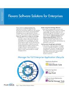 D ATA S H E E T  Flexera Software Solutions for Enterprises Flexera Software’s enterprise solutions help organizations increase the usage and value