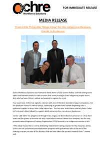 FOR IMMEDIATE RELEASE  MEDIA RELEASE ‘From Little Things Big Things Grow’ for this Indigenous Business, thanks to Fortescue