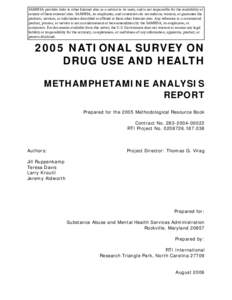 2005 NSDUH Methamphetamine Analysis Report