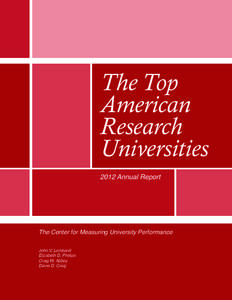 The Top American Research Universities 2012 Annual Report