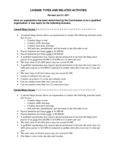Microsoft Word - LICENSE TYPES  RELATED ACTIVITIES.doc