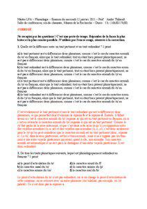 Master LFA – Phonologie – Examen du mercredi 12 janvier 2011 – Prof. : André Thibault Salle de conférences, rez-de-chaussée, Maison de la Recherche – Durée : 1 h. (16h30-17h30) CORRIGÉ