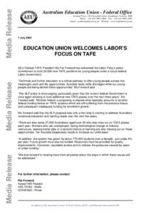 Australian Education Union / South Bank / Association of Commonwealth Universities / Education / Technical and further education / Vocational education