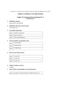 Microsoft Word - Contract Award Notice