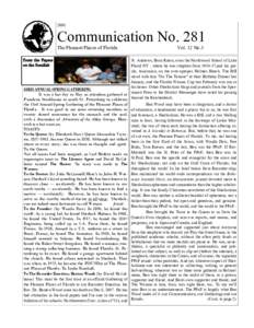 2008  Communication No. 281 The Pleasant Places of Florida From the Papers on the Sundial: