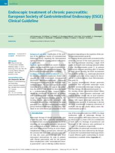 Endoscopic treatment of chronic pancreatitis: European Society of Gastrointestinal Endoscopy (ESGE) Clinical Guideline