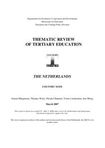 Microsoft Word - Tertiary Review_CN_Netherlands_24 April 2007_Final.doc