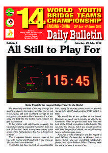 All Still to Play For  Bulletin 3