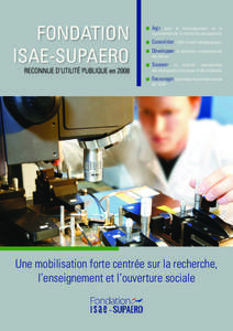 FONDATION ISAE-SUPAERO RECONNUE D’UTILITÉ PUBLIQUE en[removed]n	Agir