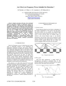 Are Ultra Low Frequency Waves Suitable For Detection ?