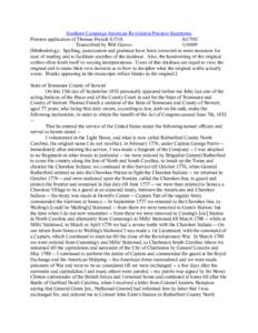 Southern Campaign American Revolution Pension Statements Pension application of Thomas French S1518 fn17NC Transcribed by Will Graves[removed]Methodology: Spelling, punctuation and grammar have been corrected in some in