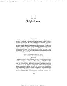 Dietary Reference Intakes for Vitamin A, Vitamin K, Arsenic, Boron, Chromium, Copper, Iodine, Iron, Manganese, Molybdenum, Nickel, Silicon, Vanadium, and Zinc http://www.nap.edu/catalog[removed]html 11 Molybdenum