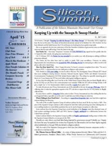 A Publication of the Silicon Mountain Macintosh User Group Colorado Springs Metro Area April ’15 Volume 31