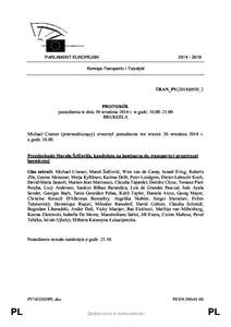 [removed]PARLAMENT EUROPEJSKI Komisja Transportu i Turystyki  TRAN_PV(2014)0930_2